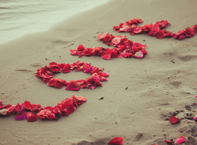 Stock Images love image, heart, 5k, beach, sea, flowers, Stock Images 1757216730
